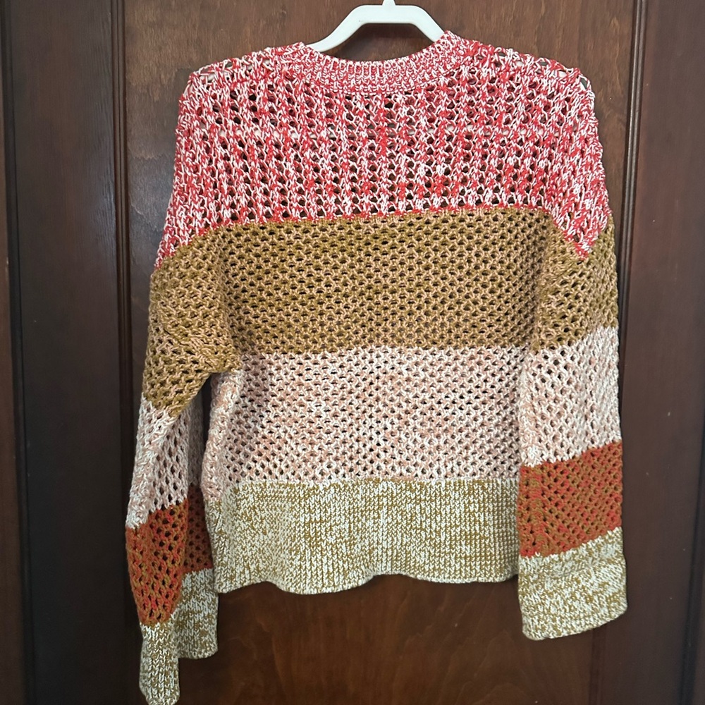 Derek Lam 10 Crosby Open Knit Color Block Sweater Size M - Picture 4 of 6